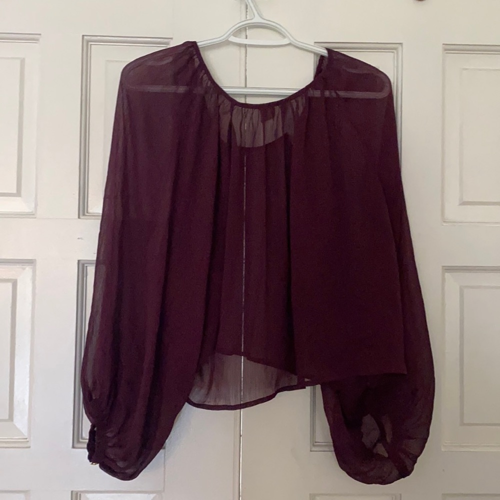 Maroon see through blouse